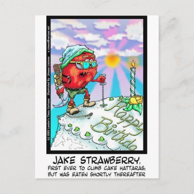 Carte Postale Jake Strawberry Funny Dessert Cadeaux et Liens (Devant)