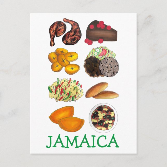 Carte Postale JAMAICA Jamaïcain Foods Caribbean Island Cuisine (Devant)