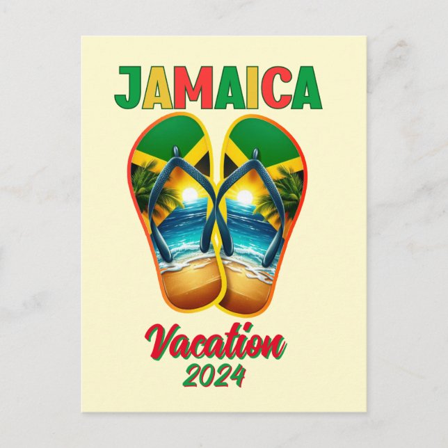 Carte Postale Jamaïque 2024 Vacances Tongs Plage Tropicale  (Devant)