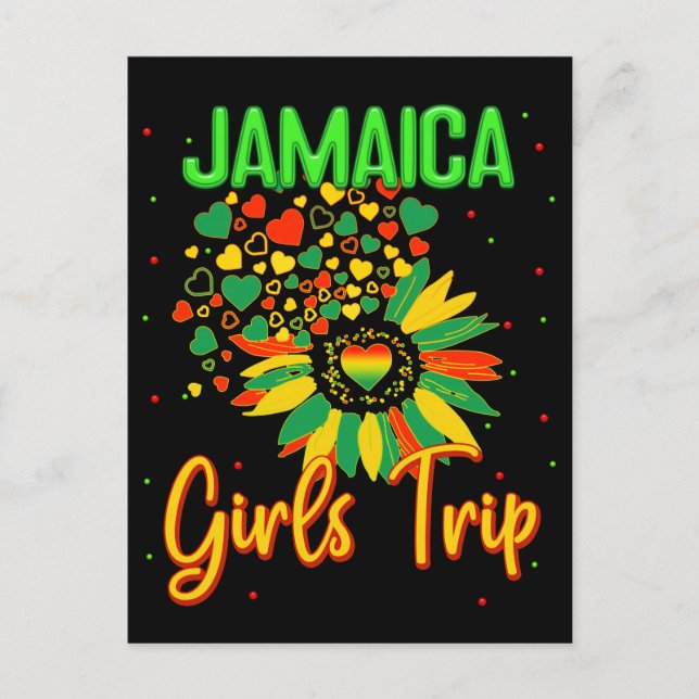 Carte Postale Jamaïque Girls Trip Sunflower Lovers Groupe de jum (Devant)