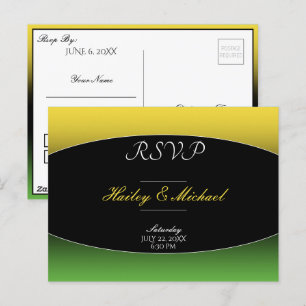 Carte Postale Jamaïque Green Gold Caraïbes mariage élégant RSVP