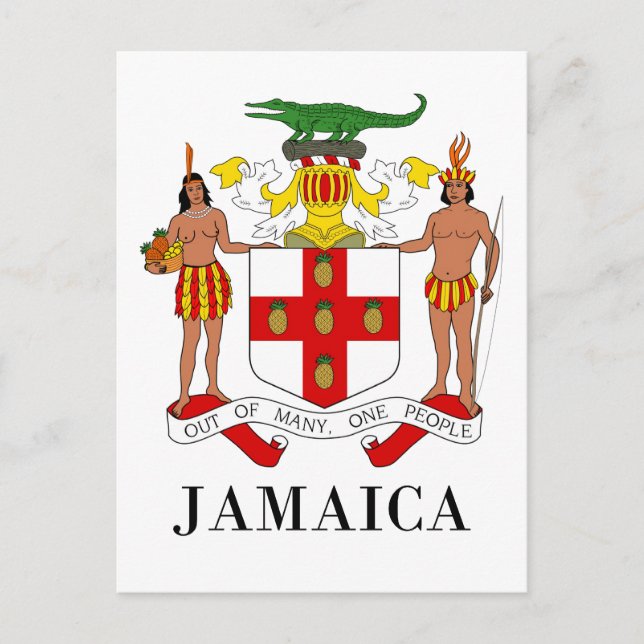Carte Postale JAMAÏQUE - symbole/blason/drapeau/couleurs/emblème (Devant)