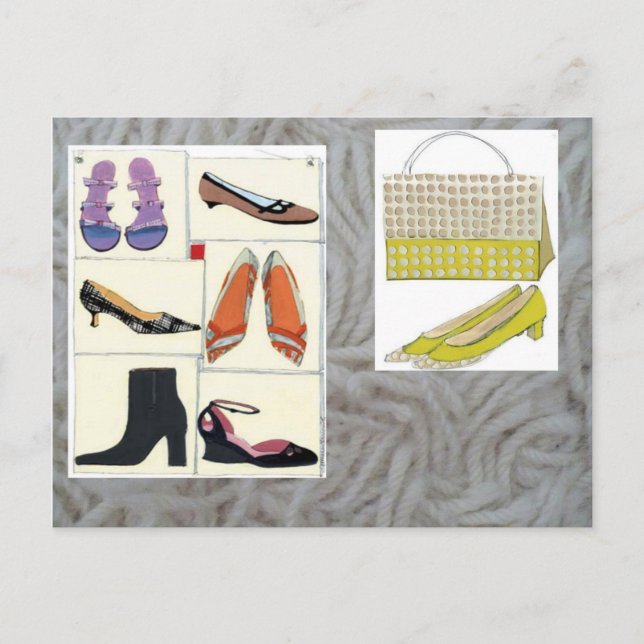 Carte Postale jamais assez de chaussures (Devant)