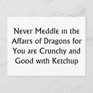 Carte Postale Jamais de dragons