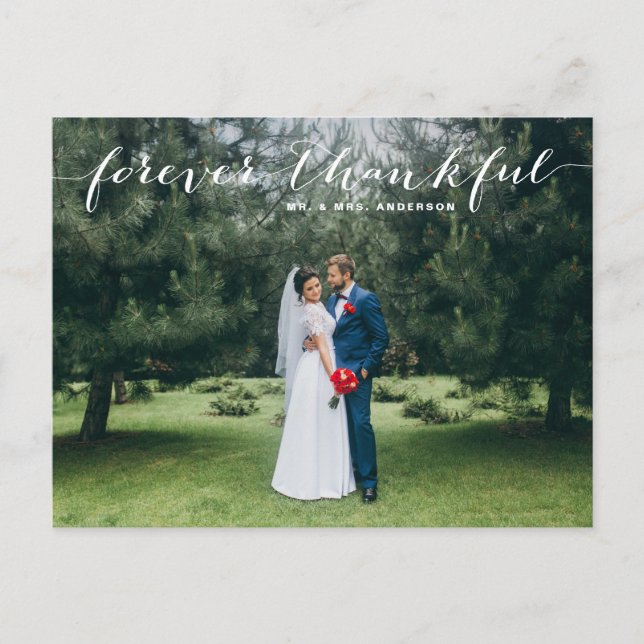 Carte Postale Jamais Merci Main Lettré Merci Mariage (Devant)