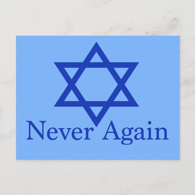 Carte Postale Jamais plus Star of David Holocaust se souvient (Devant)