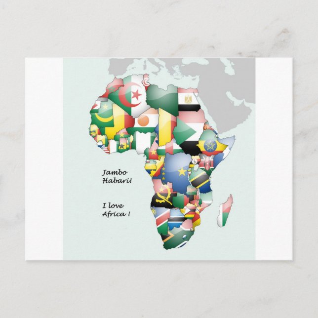Carte Postale Jambo Habari Afrique ! J'aime l'Afrique (Devant)