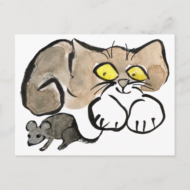 Carte Postale James a une souris par elle est queue (Devant)