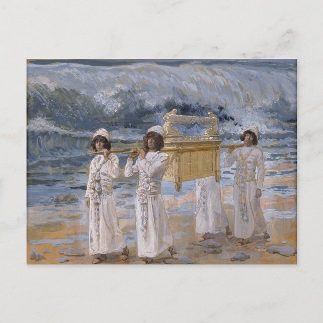 Carte Postale James Tissot - L'Arche passe au-dessus du Jourdain (Devant)