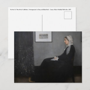 Carte Postale James Whistler - Portrait de la mère de l'artiste