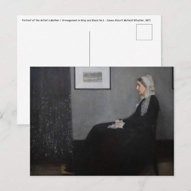 Carte Postale James Whistler - Portrait de la mère de l'artiste (Devant / Derrière)