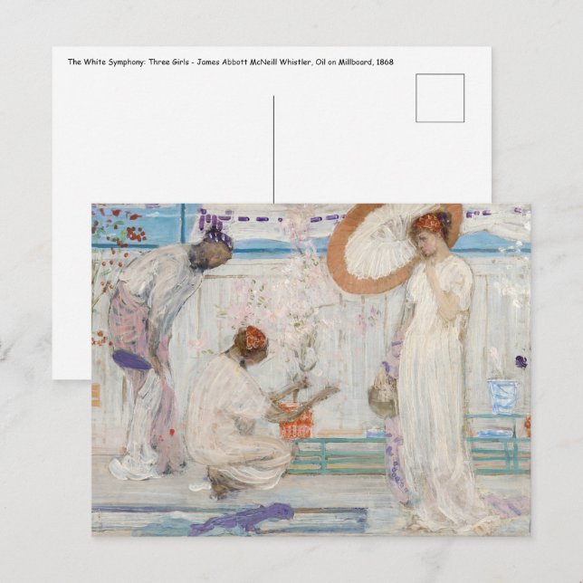Carte Postale James Whistler - Symphonie blanche, Trois filles (Devant / Derrière)