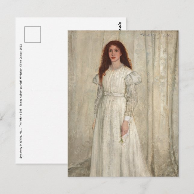 Carte Postale James Whistler - Symphonie en blanc no 1 (Devant / Derrière)