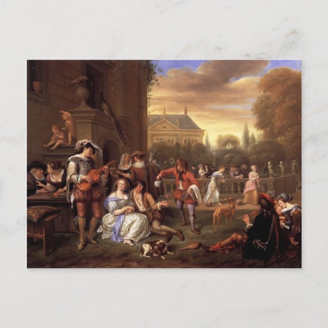 Carte Postale Jan Steen - Garden Party (Devant)