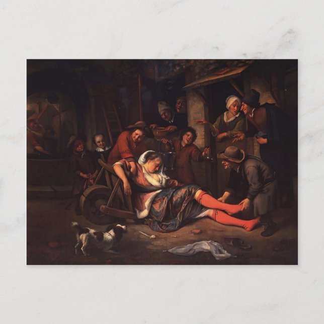 Carte Postale Jan Steen - Le vin est un Mocker (Devant)