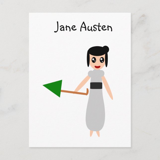 Carte Postale Jane Austen Cute (Devant)