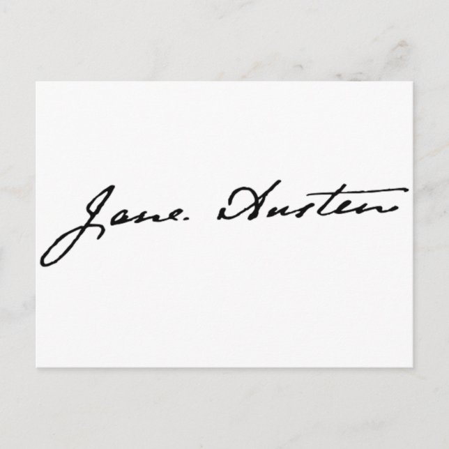 Carte Postale Jane Austen Signature (Devant)
