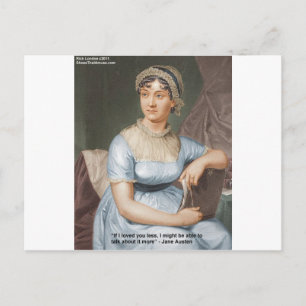 Carte Postale Jane Austen T'Aimait Moins Citation Sur Cadeaux & 
