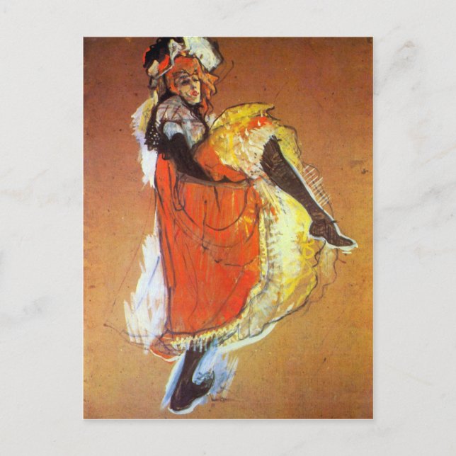 Carte Postale Jane Avril dansant par Toulouse-Lautrec (Devant)