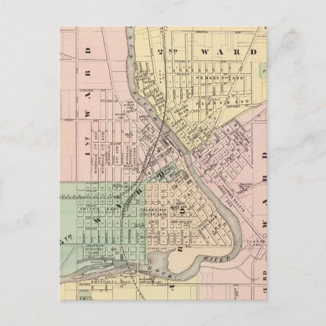 Carte Postale Janesville, siège du comté de Rock Co (Devant)