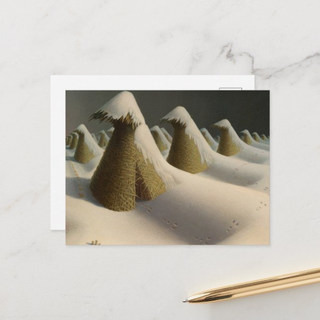 Carte Postale Janvier par Grant Wood (Devant/Arrière en situation)