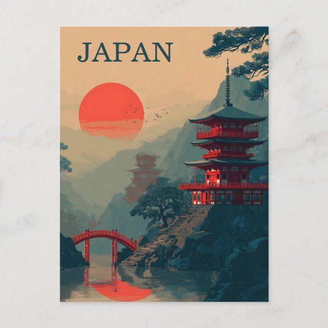 Carte Postale Japan Pagoda vintage (Devant)