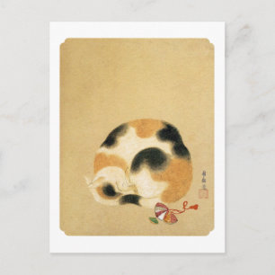 Carte Postale Japanese Calico cat, Hanabusa Itchō
