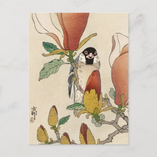 Carte Postale Japanese painting by ohara koson,vintage,小原古邨の日本画