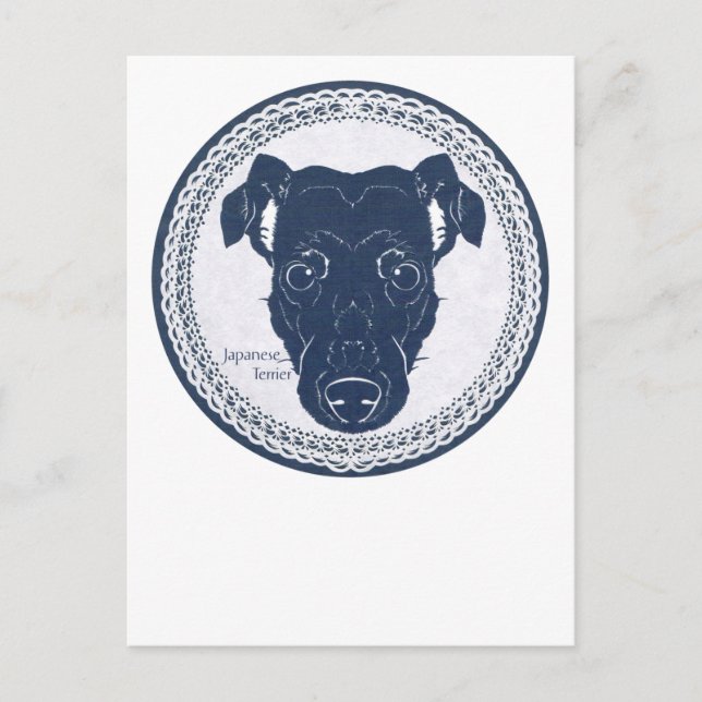 Carte Postale Japanese terrier paper-cutting /日本テリア・切り絵 トートバッグ (Devant)