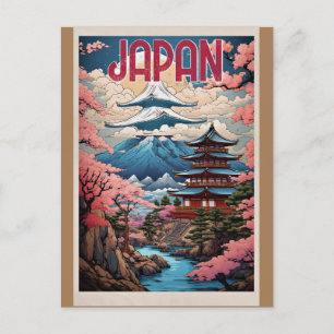 Carte Postale Japon, Cerisiers en Fleurs,