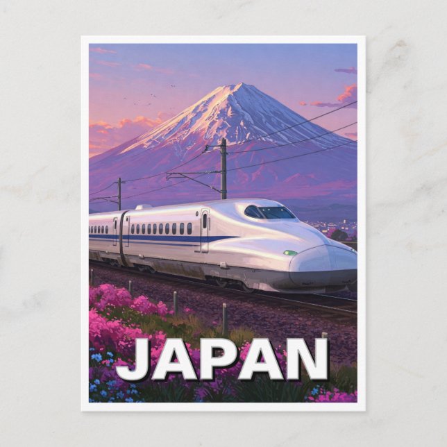 Carte Postale Japon Shinkansen Mt Fuji Voyage (Devant)
