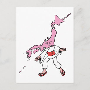 Carte Postale Japon Vintage voyage Souvenir Caricature Art