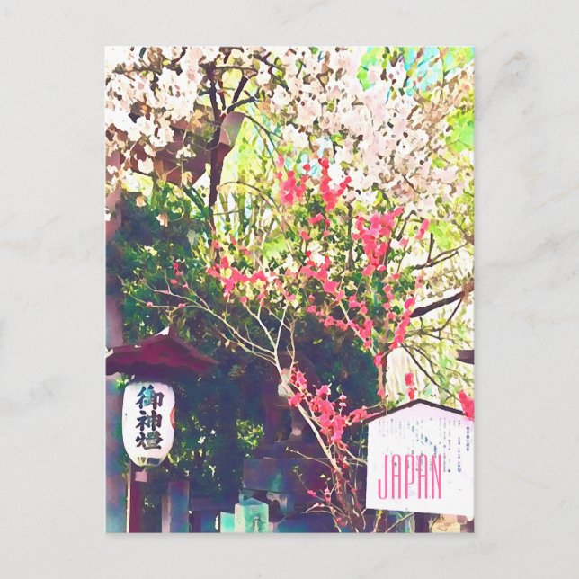 Carte Postale Japon Voyage lanterne sakura (Devant)