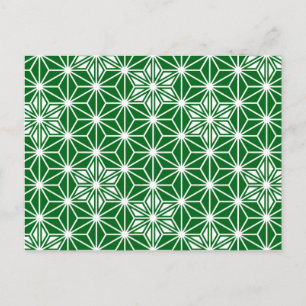 Carte Postale Japonais Asanoha motif - vert pin