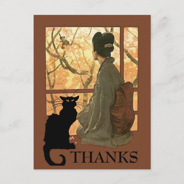 Carte Postale Japonais Cat Neko, modifier le texte (Devant)
