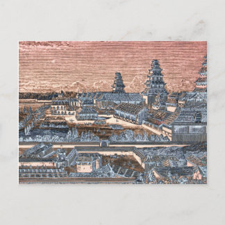Carte Postale Japonais Edo Tokyo Castle Palace Complexe Engravin