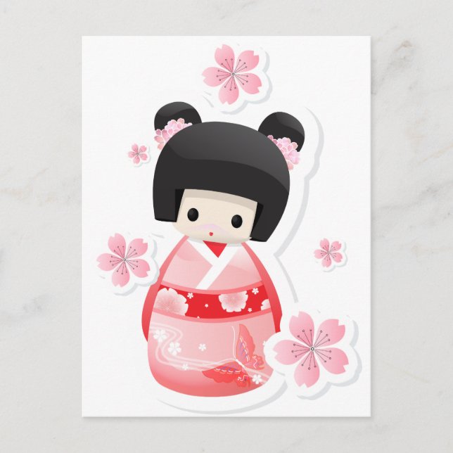Carte Postale Japonais Geisha Doll - série buns (Devant)