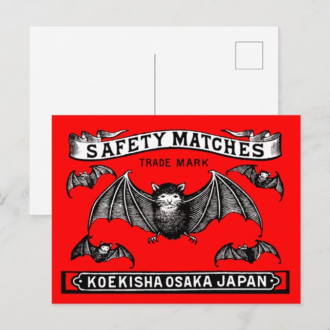 Carte Postale Japonais La Sécurité Correspond À Art Bats (Devant / Derrière)