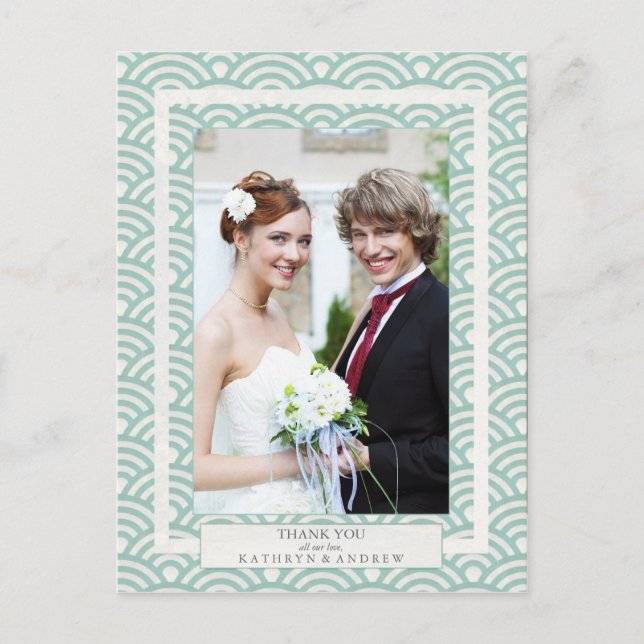 Carte Postale Japonais Seigaiha Mariage Merci / Photo personnali (Devant)