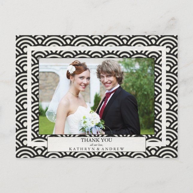 Carte Postale Japonais Seigaiha Mariage Merci / Photo personnali (Devant)