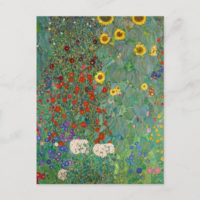 Carte Postale Jardin agricole avec tournesol par Gustav Klimt (Devant)