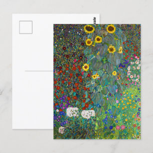 Carte Postale Jardin agricole avec tournesols Gustav Klimt
