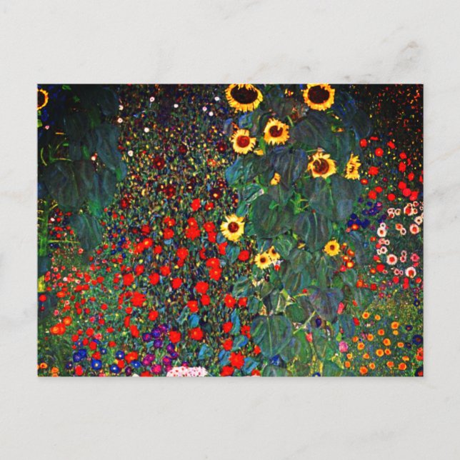 Carte Postale Jardin aux fleurs Gustav Klimt (Devant)