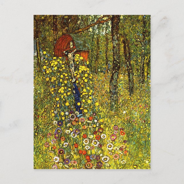 Carte Postale Jardin avec crucifix par Gustav Klimt (Devant)