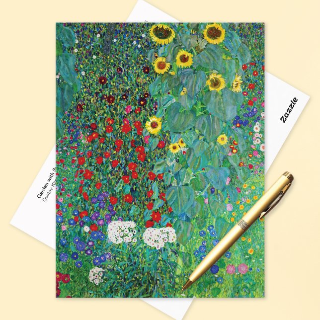 Carte Postale Jardin avec Tournesol Gustav Klimt (Créateur téléchargé)