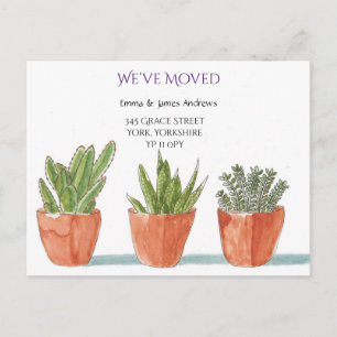 Carte Postale Jardin Cultivé pourpre Nous avons Déménagé Faire-p