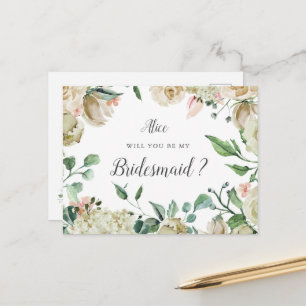 Carte Postale Jardin de crème printanière Sirène florale