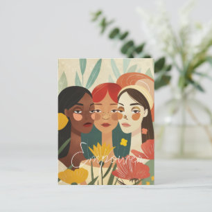 Carte Postale Jardin de fleurs féminines 