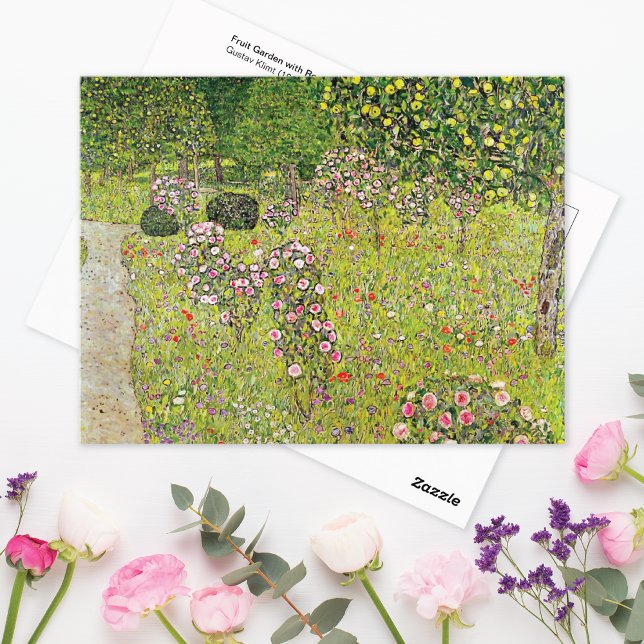 Carte Postale Jardin de fruits Roses Gustav Klimt (Créateur téléchargé)