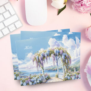 Carte Postale Jardin de glycine aquarelle œuvre d'art IA